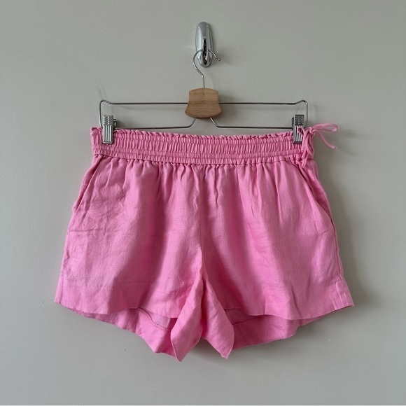 JCREW-BUBBLE Gum Pink 100% Linen Short Shorts (Size:Small) - Picture 1 of 6